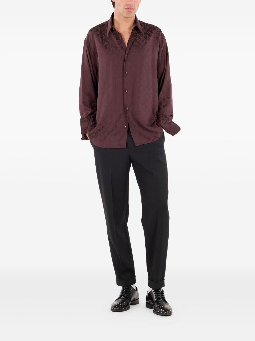 monogram-pattern shirt - 2