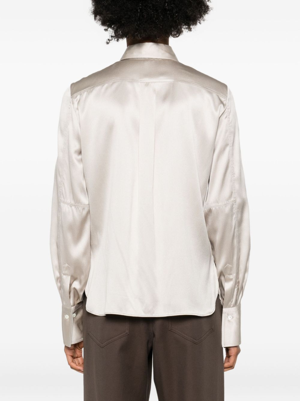 long-sleeve silk shirt - 4