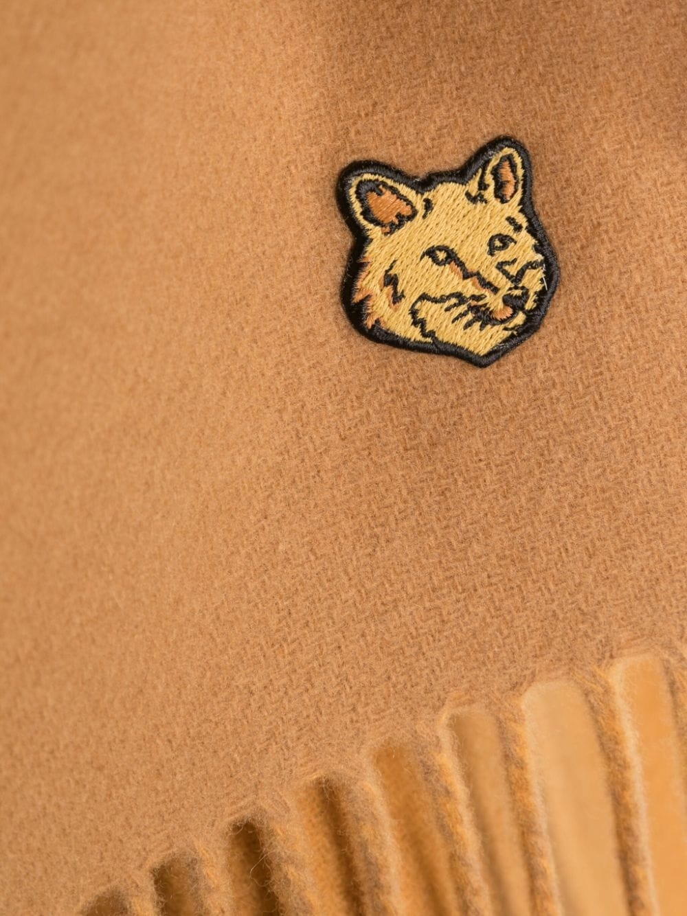 fox-patch fringed scarf - 3