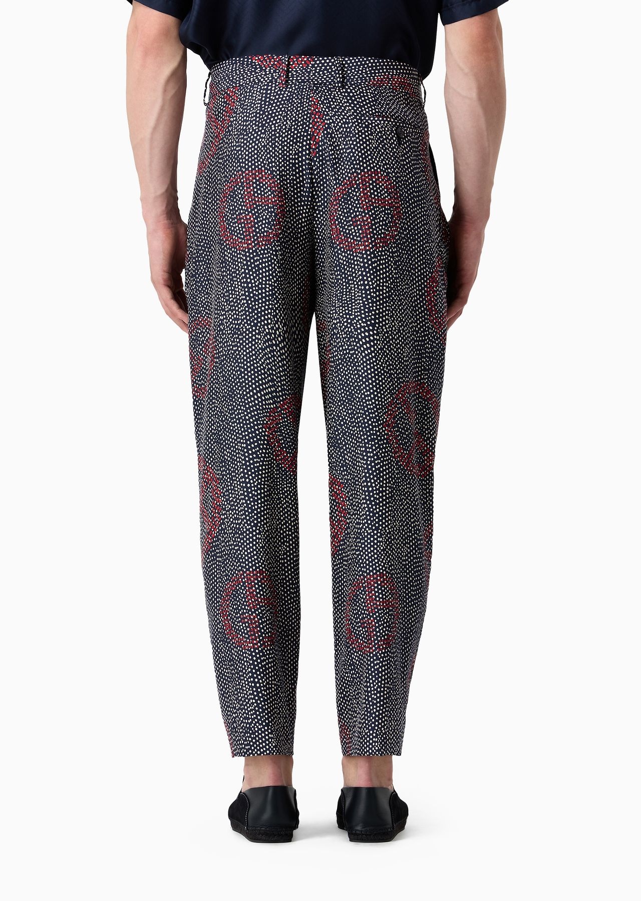 Printed silk trousers with pleats - 3