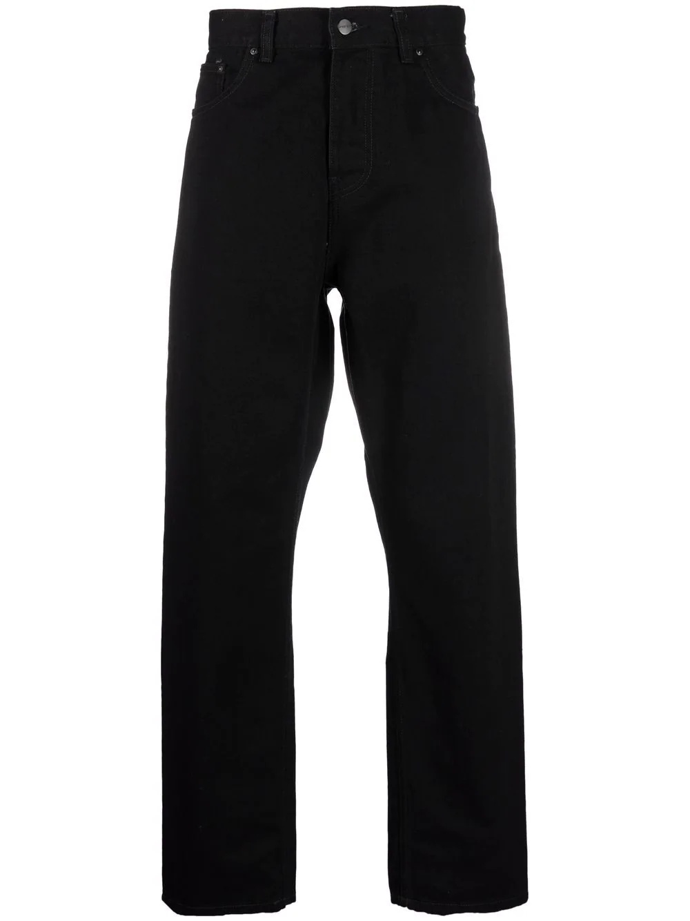 logo-patch straight-leg trousers - 1