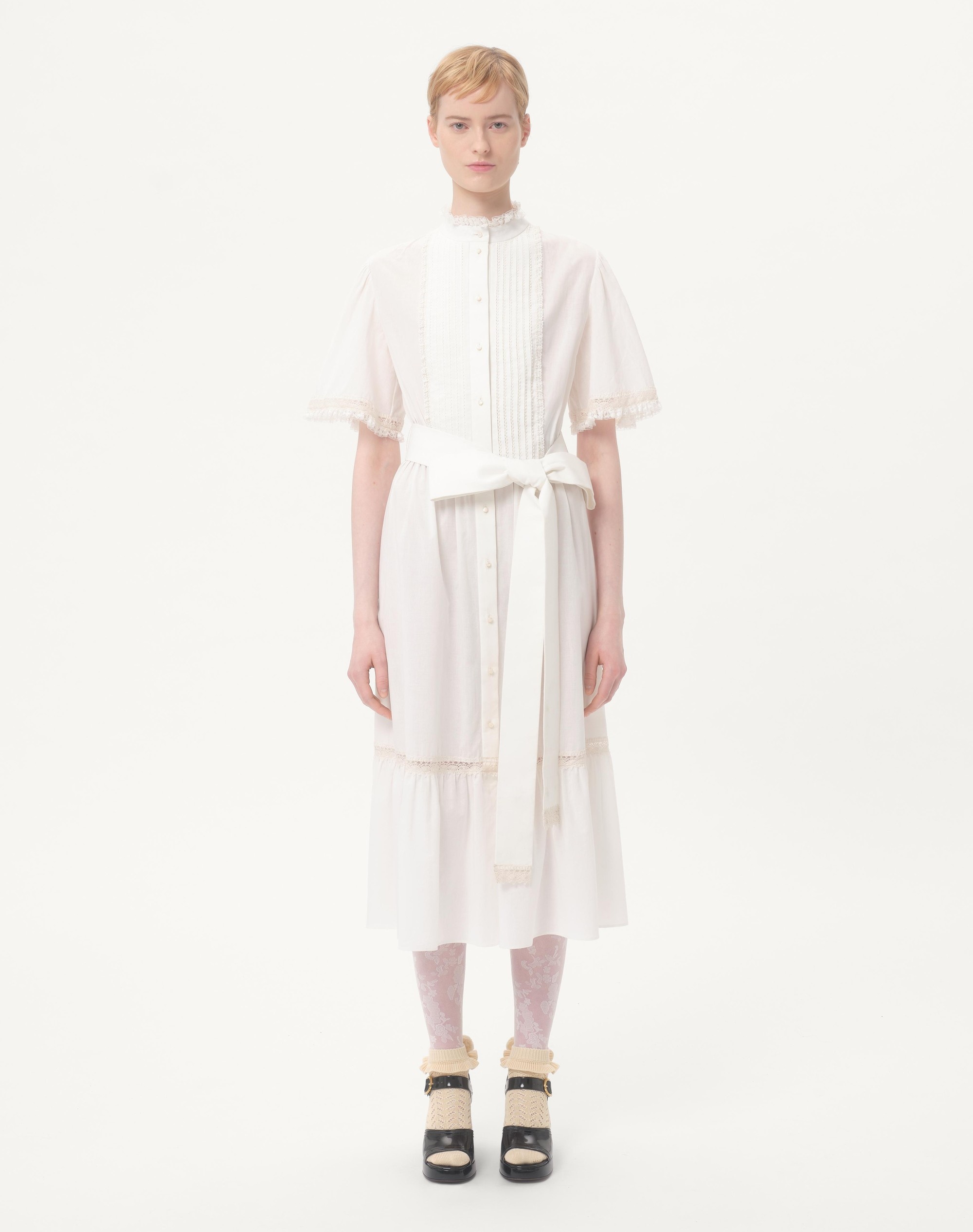 MIDI DRESS IN COTTON MUSLIN - 5