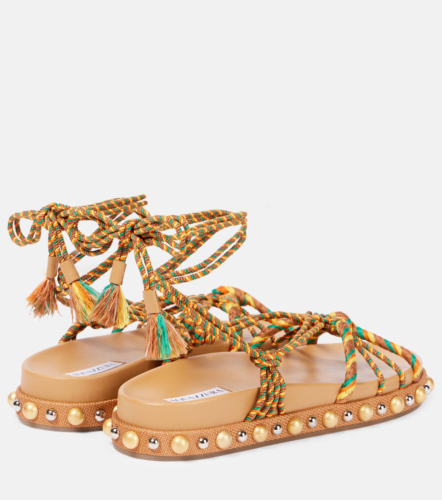 Tropical Rope embellished raffia sandals - 2