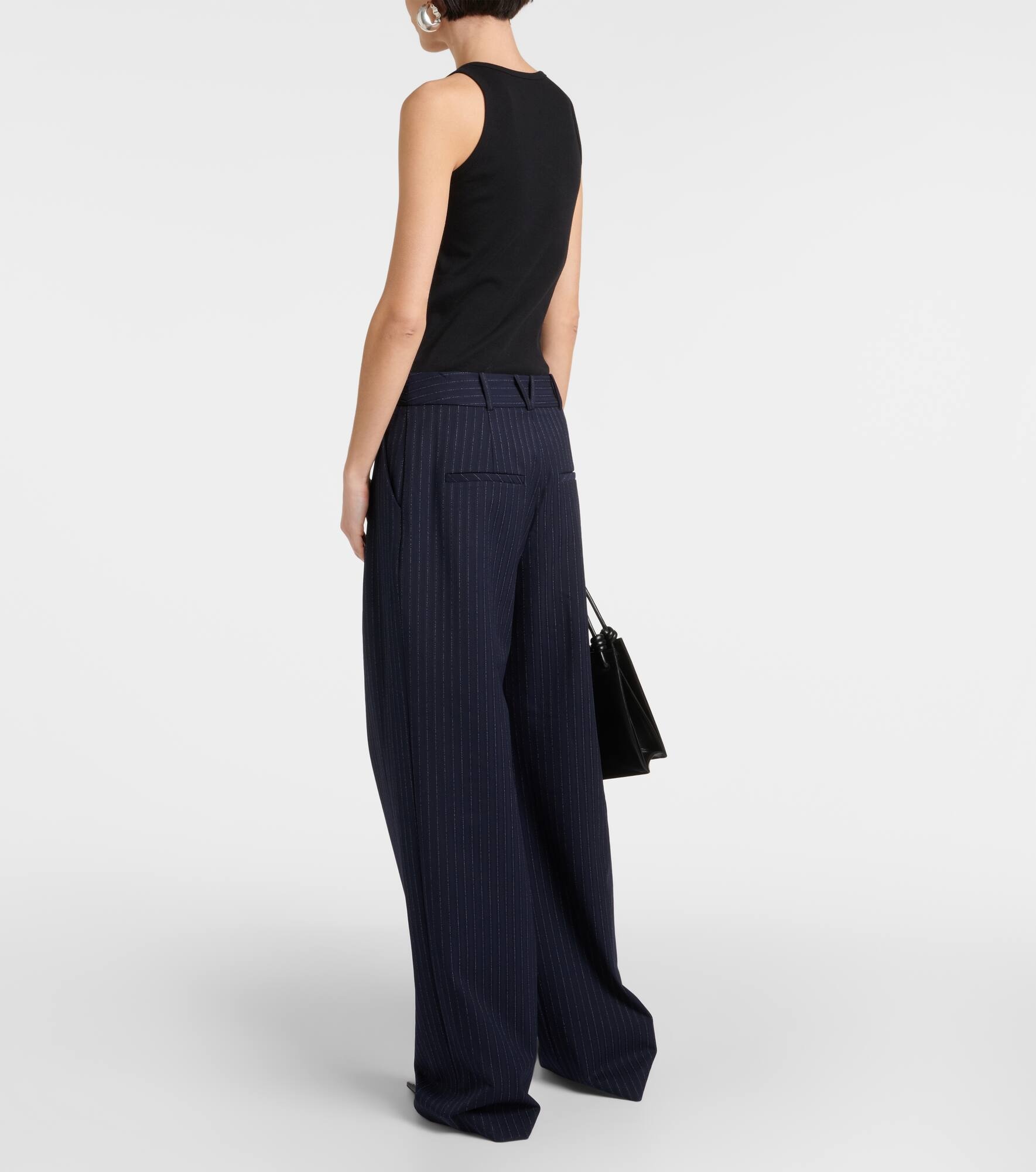 Heyser pinstripe high-rise wide-leg pants - 3