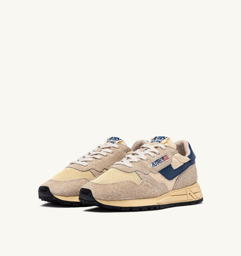 AUTRY REELWIND LOW SNEAKERS IN NYLON SUEDE AND LEATHER COLOR ECRU AND ENSIGN BLUE outlook