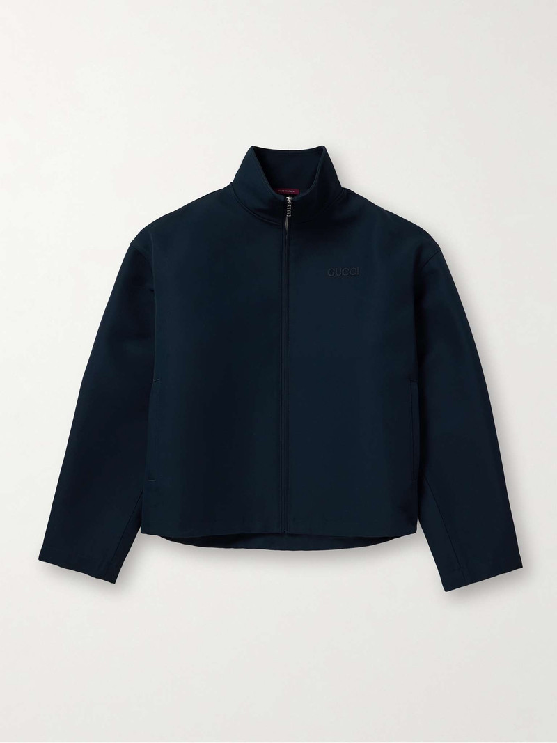 Logo-Appliquéd Wool-Blend Gabardine Jacket - 1