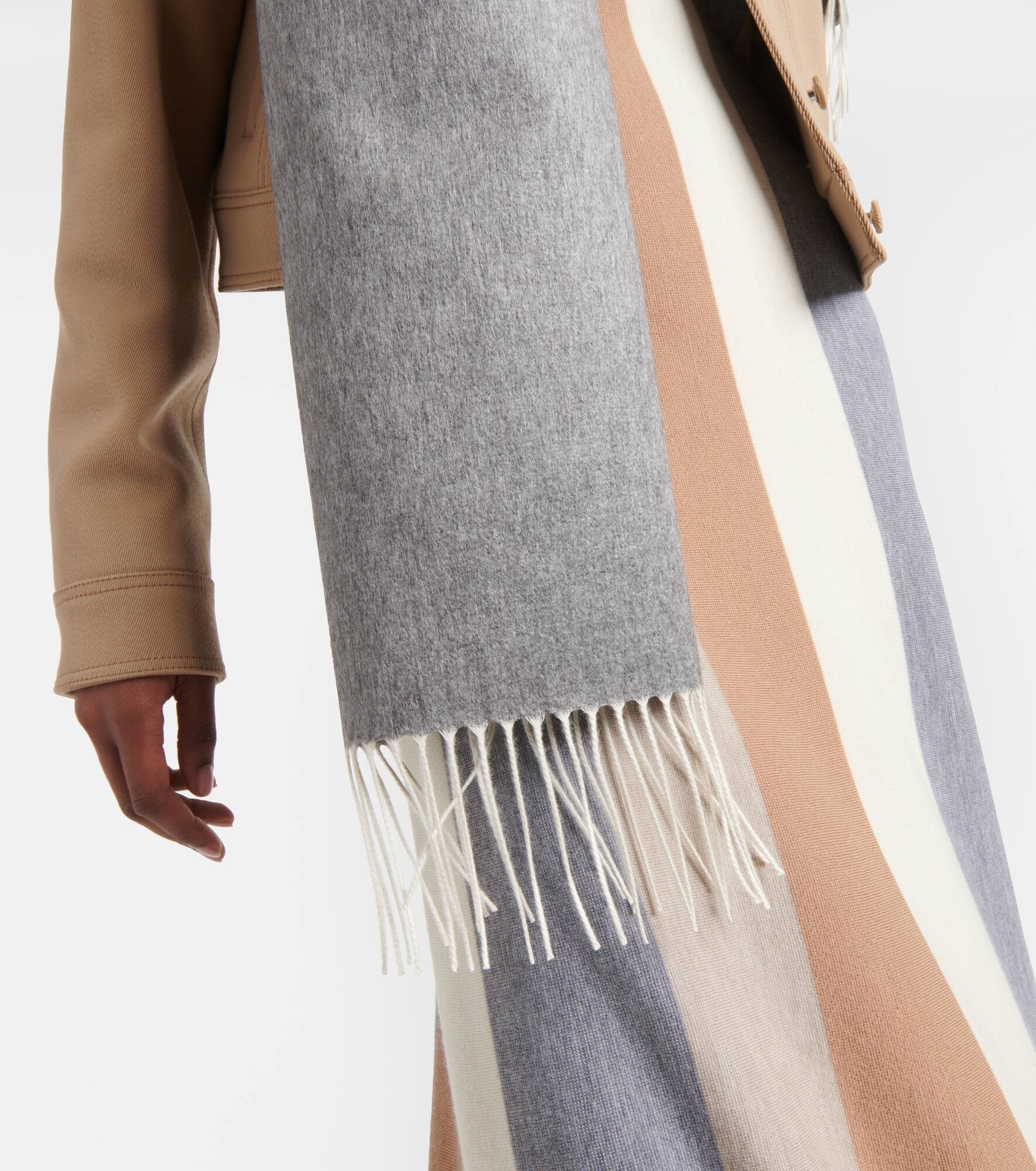 Blaine fringed silk and cashmere scarf - 3