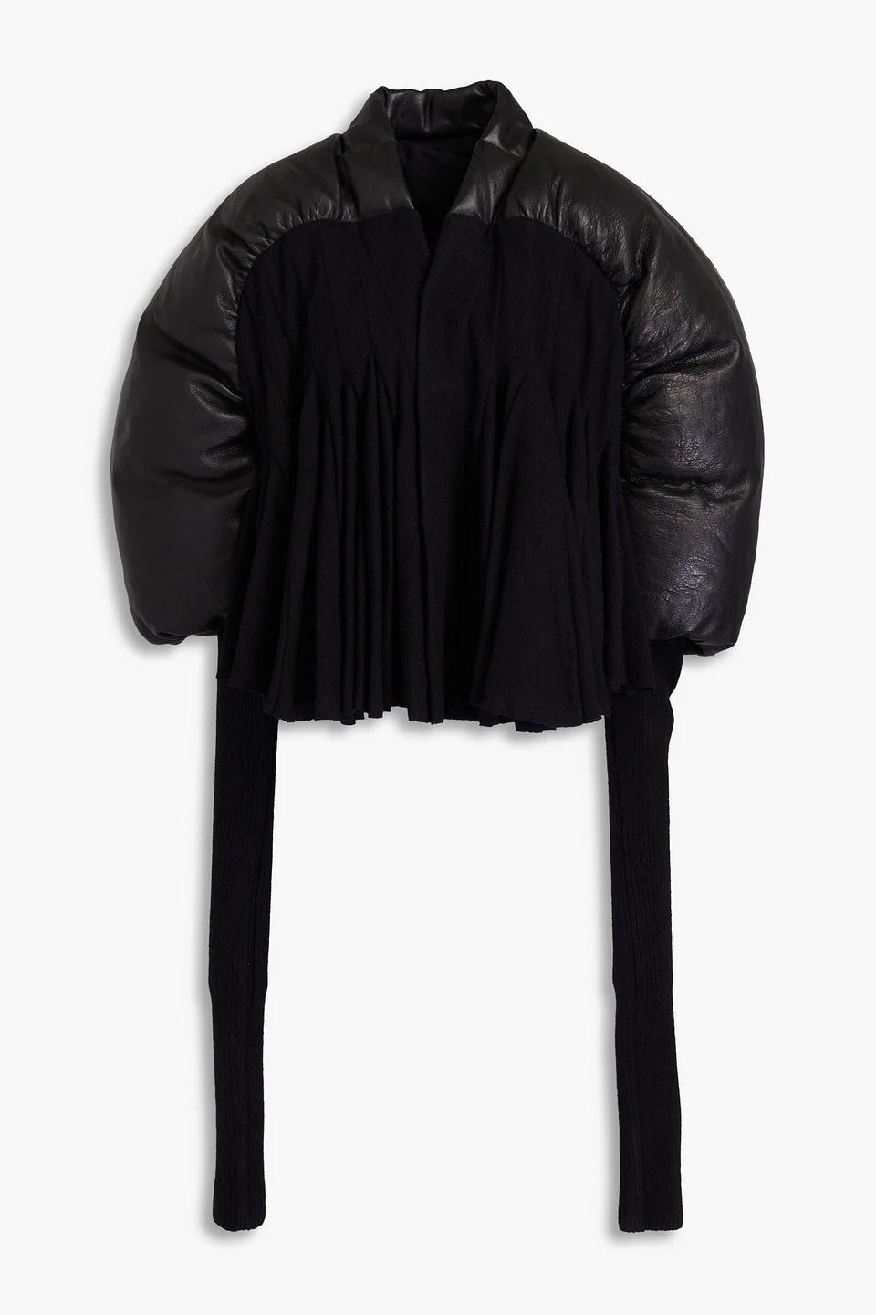 Quilted leather and wool jacket - 1