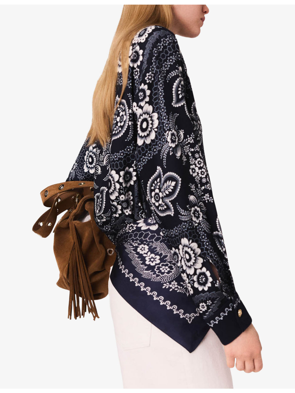 Bandana-Print Relaxed-Fit Satin Shirt - 4