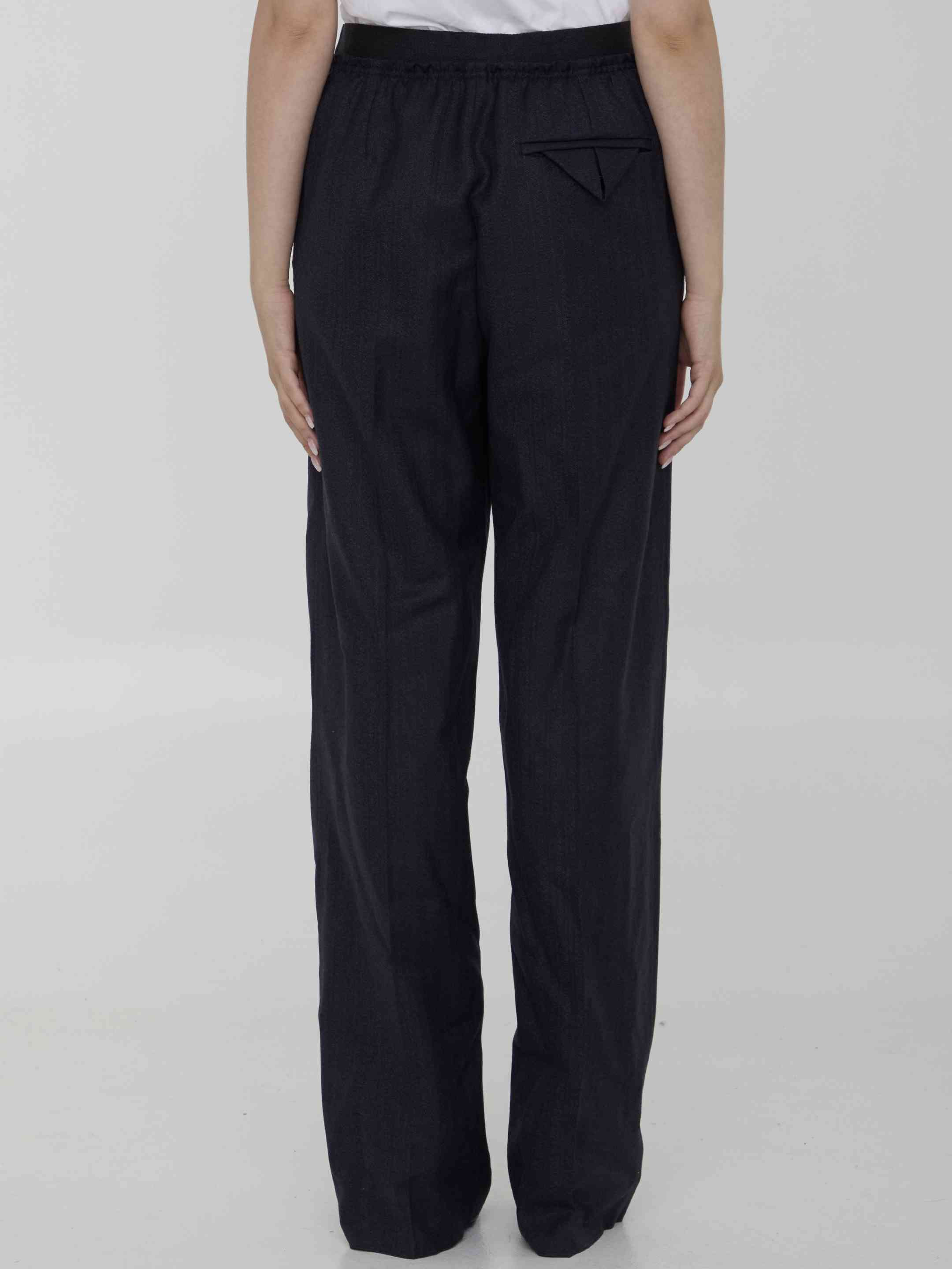 Bottega Veneta Women Striped Wool Trousers - 4