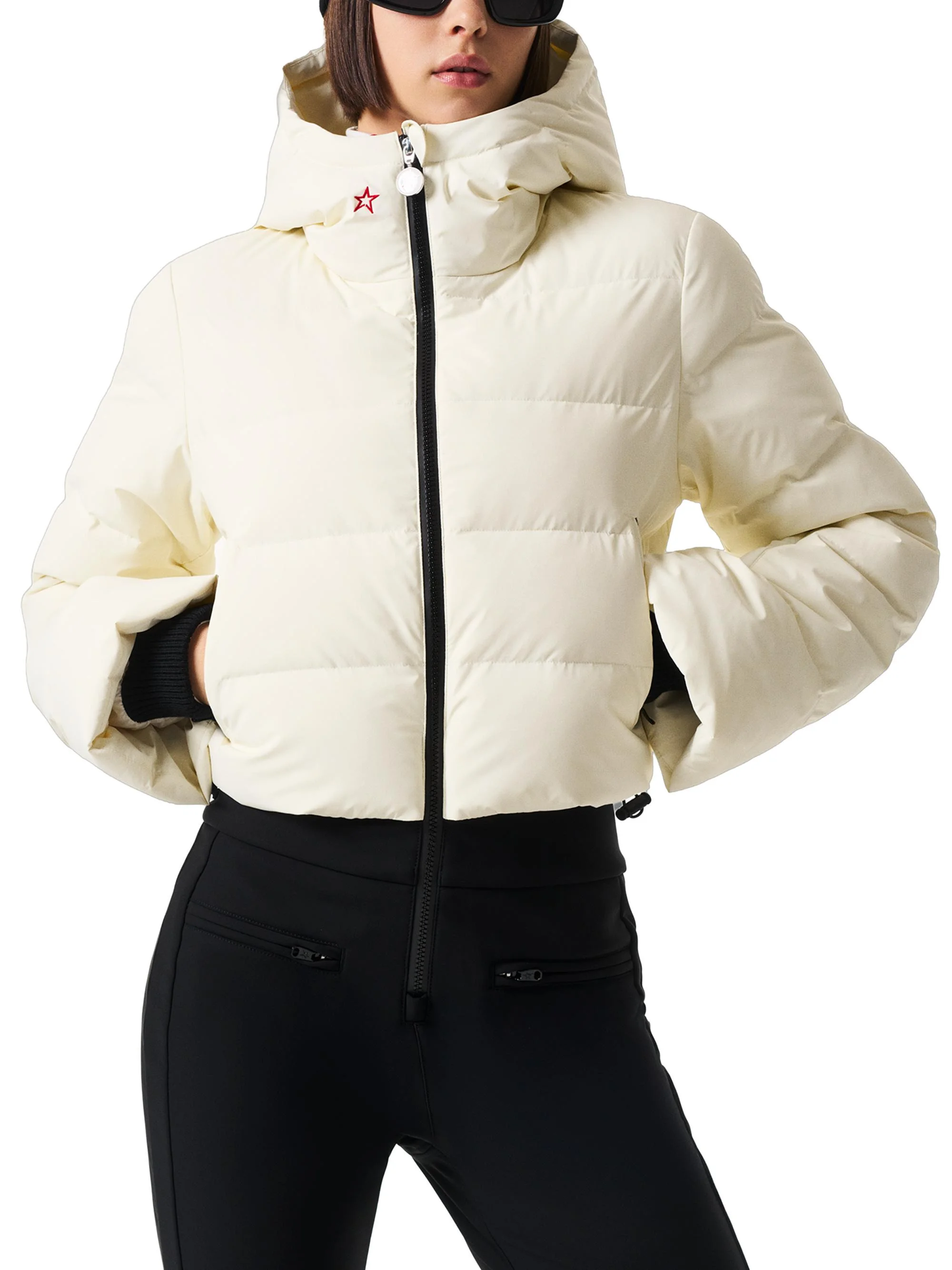 Women's Polar Flare Down Ski Suit - Black White - 1