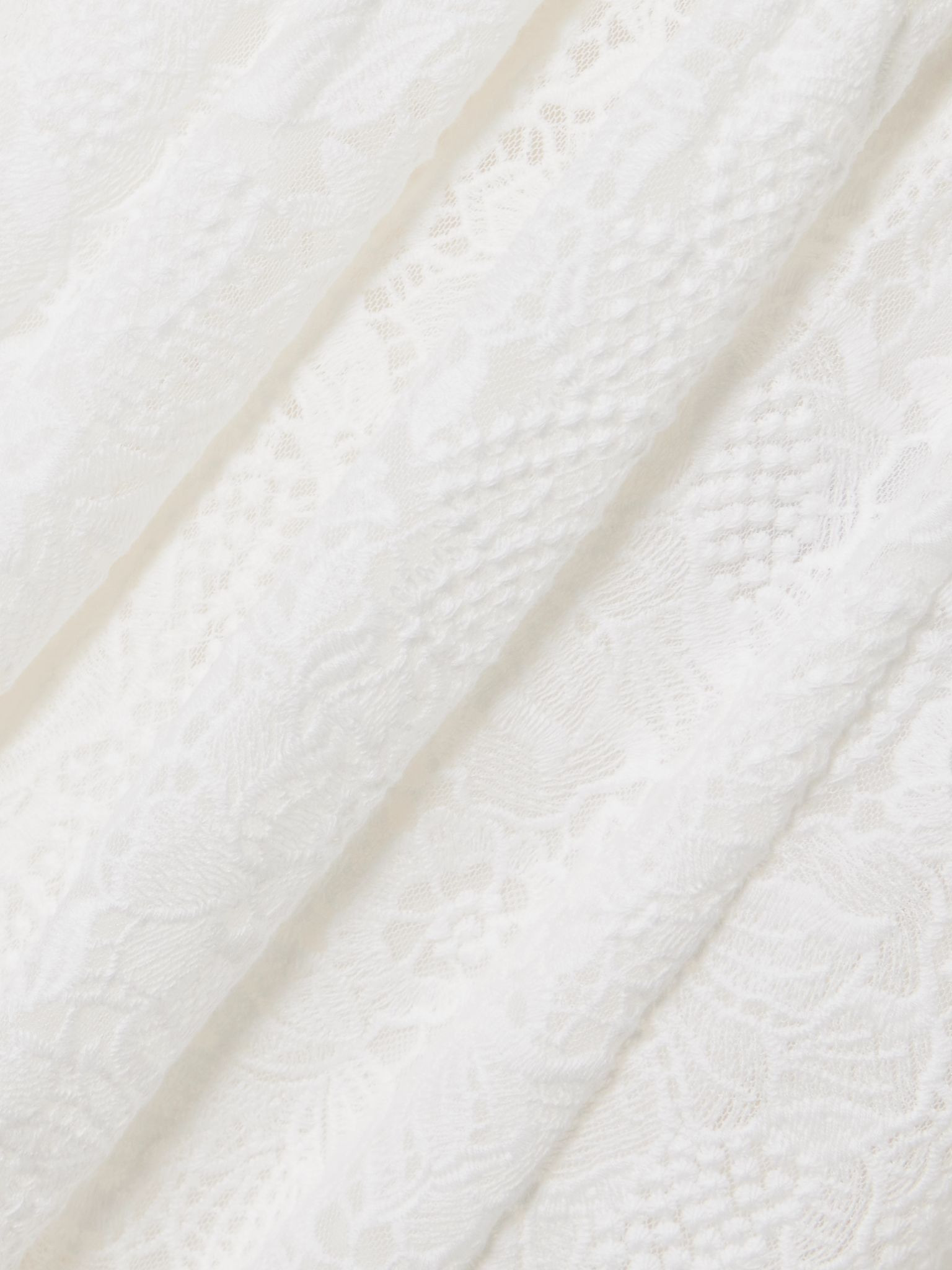 Tiered cotton-lace midi skirt Ivory - 4