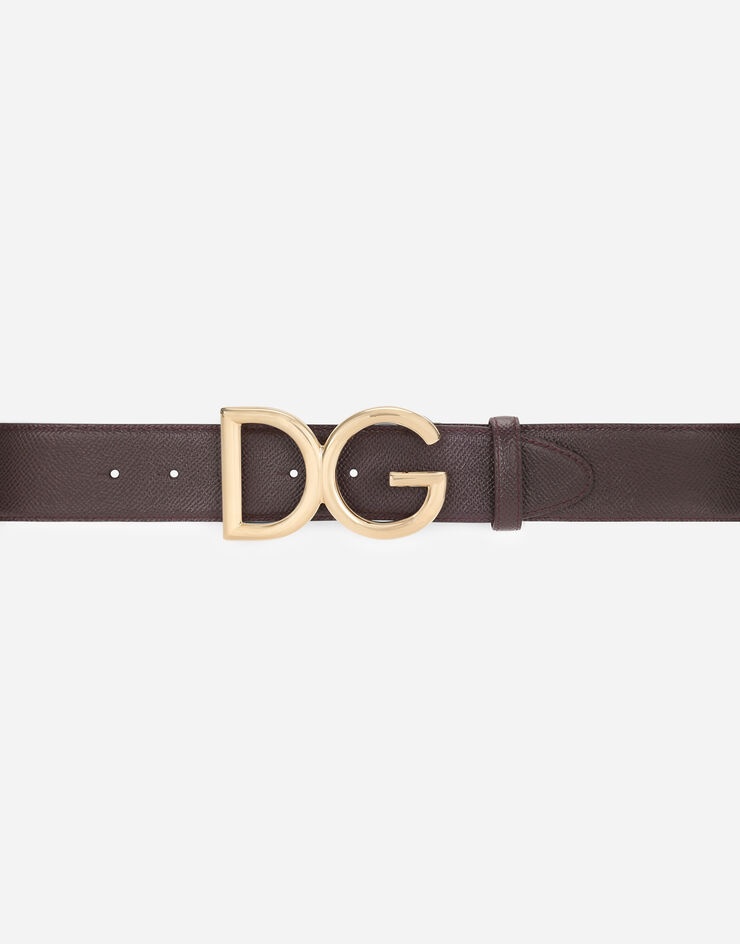 Dauphine calfskin belt with DG logo - 3