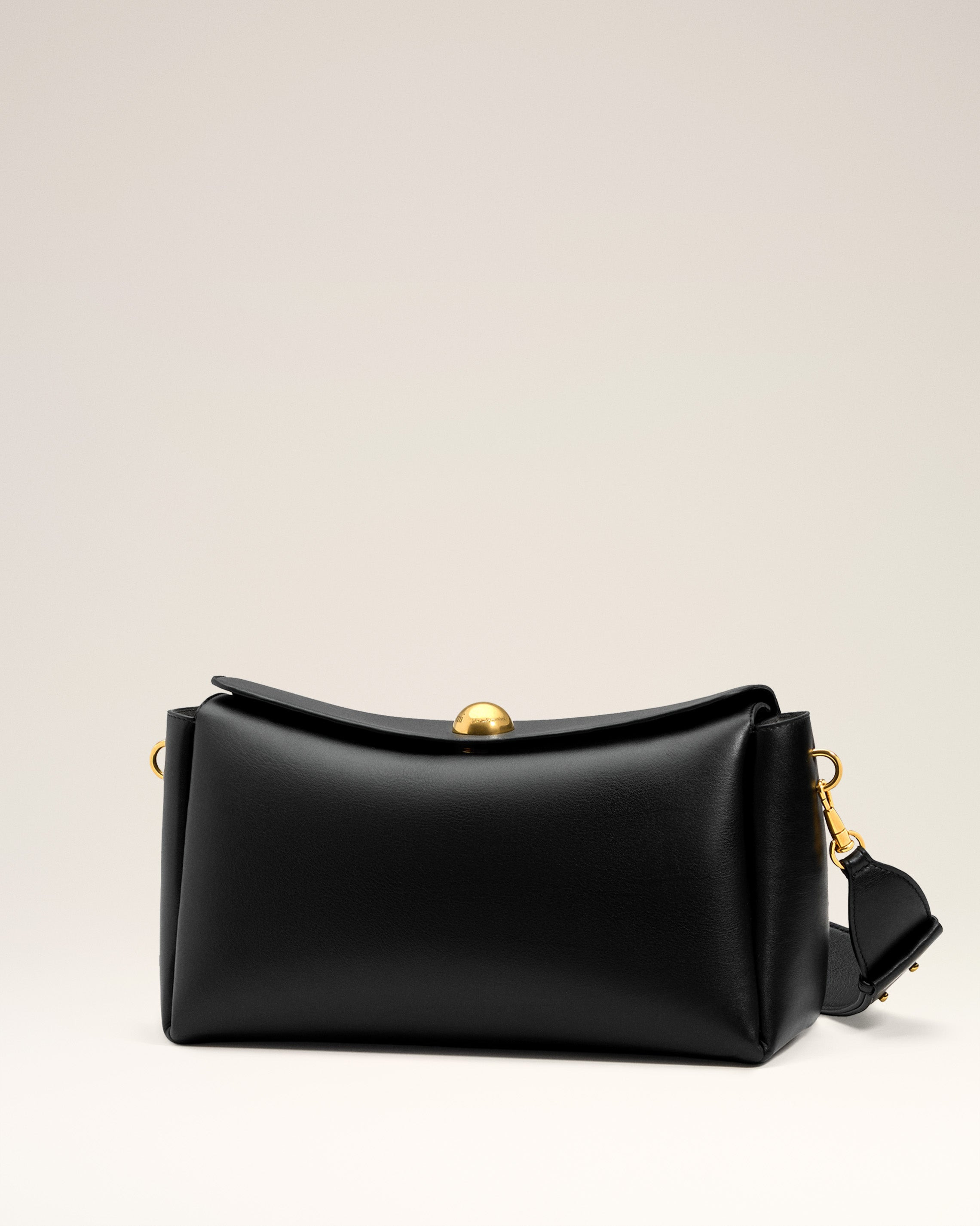 BLACK SMOOTH LEATHER CARROUSEL MEDIUM BAG - 4