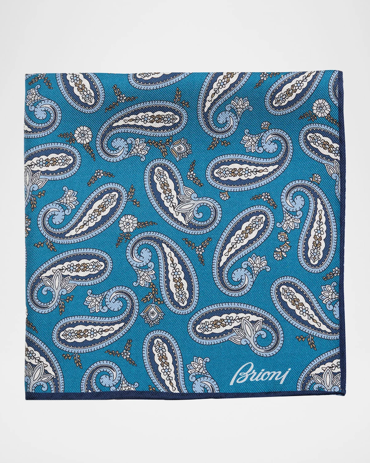 Men & apos;s Hand-Rolled Paisley Silk Pocket Square - 1