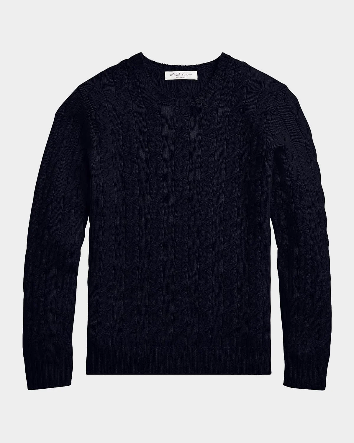 Men's Cashmere Cable-Knit Crewneck Sweater - 1