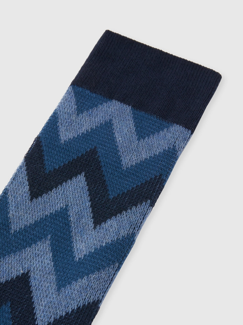 Zig zag cotton blend socks with logo lettering 3
