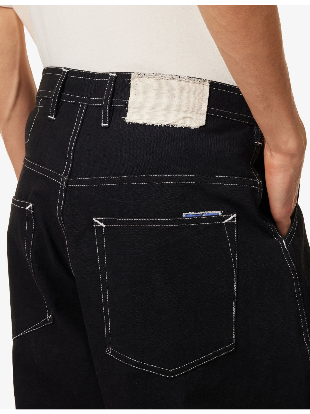 Lush Pleated Wide-Leg Denim Jeans - 5