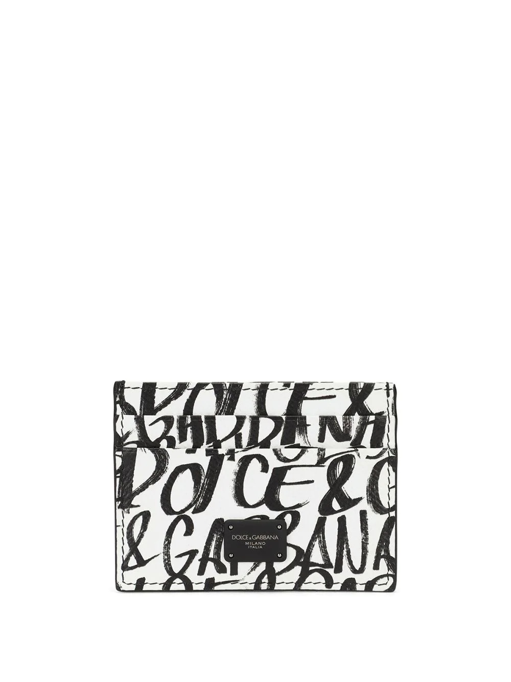 logo-print leather wallet - 1