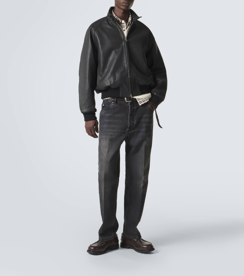 Studio Nicholson Over leather bomber jacket outlook