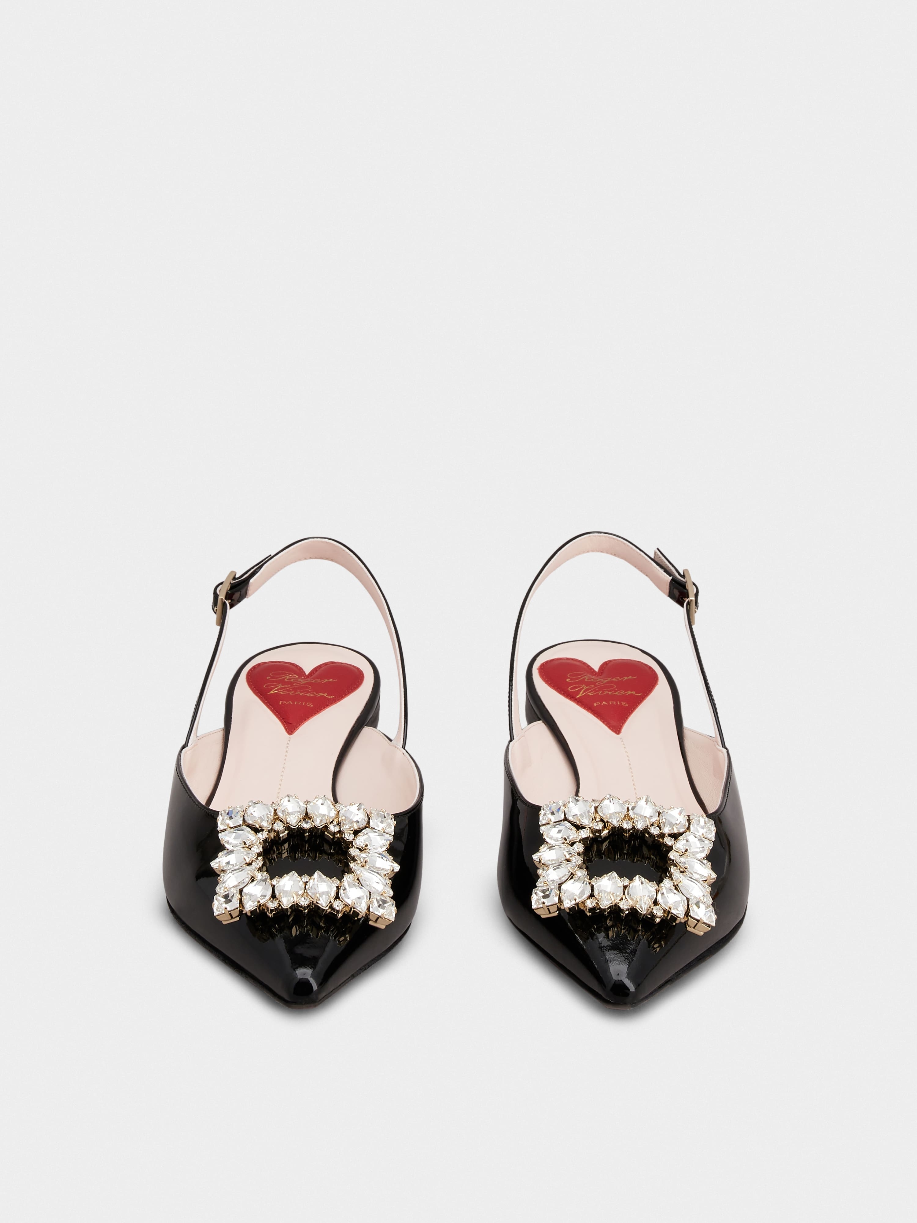 Strass Buckle Slingback Ballerinas in Patent Leather - 6