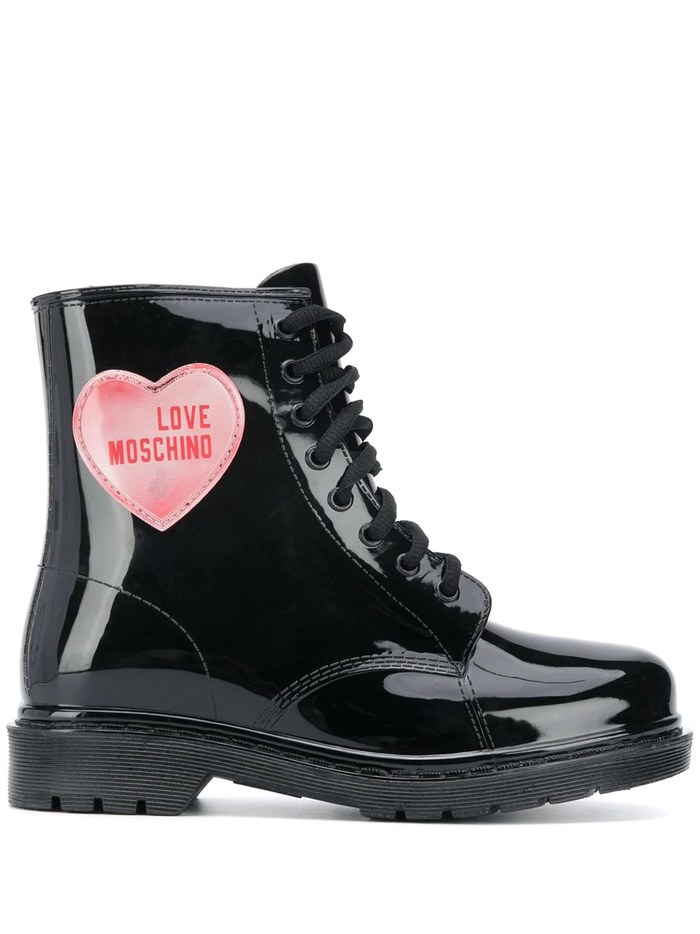 heart patch combat boots - 1