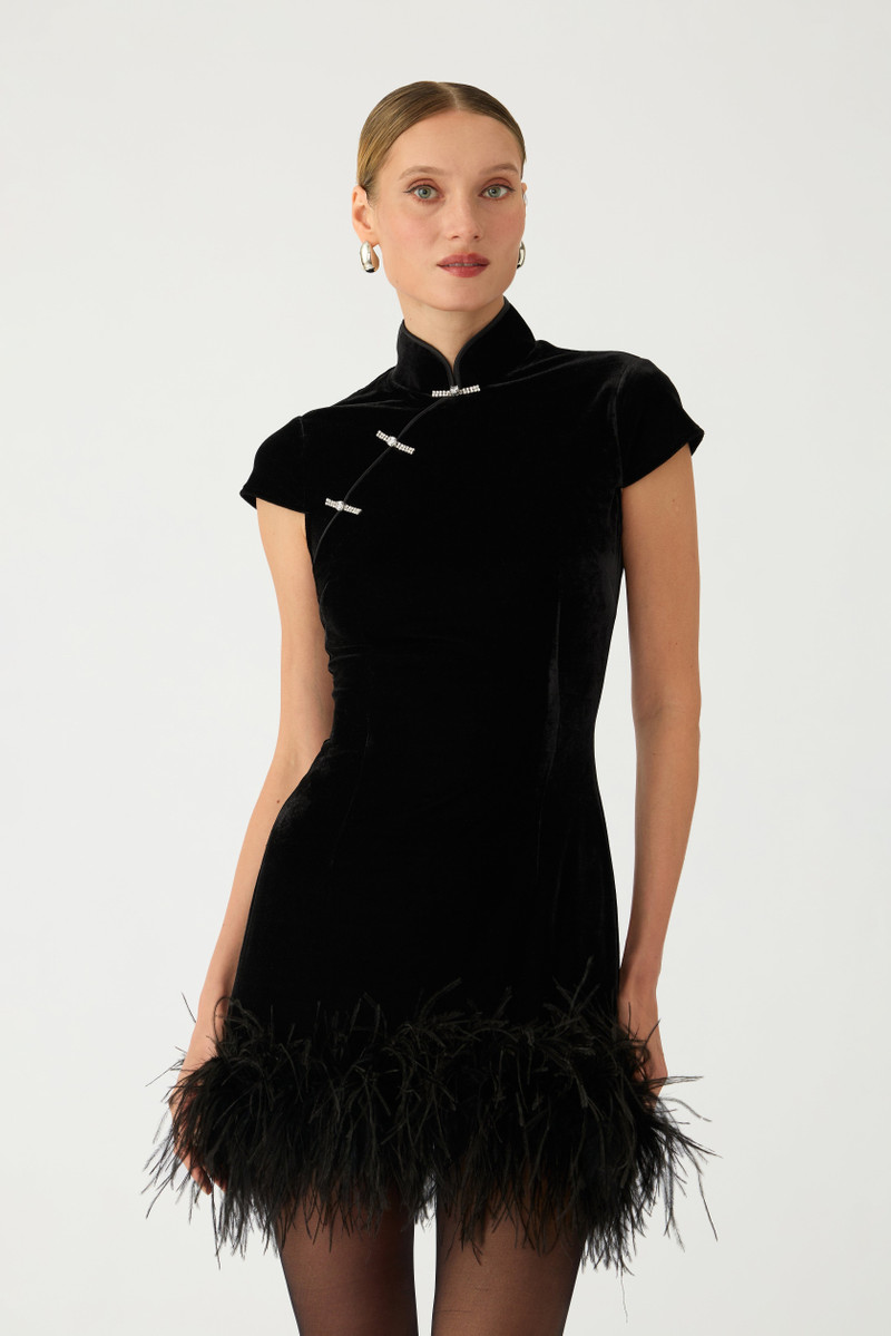 MORGAN VELVET MINI DRESS 3