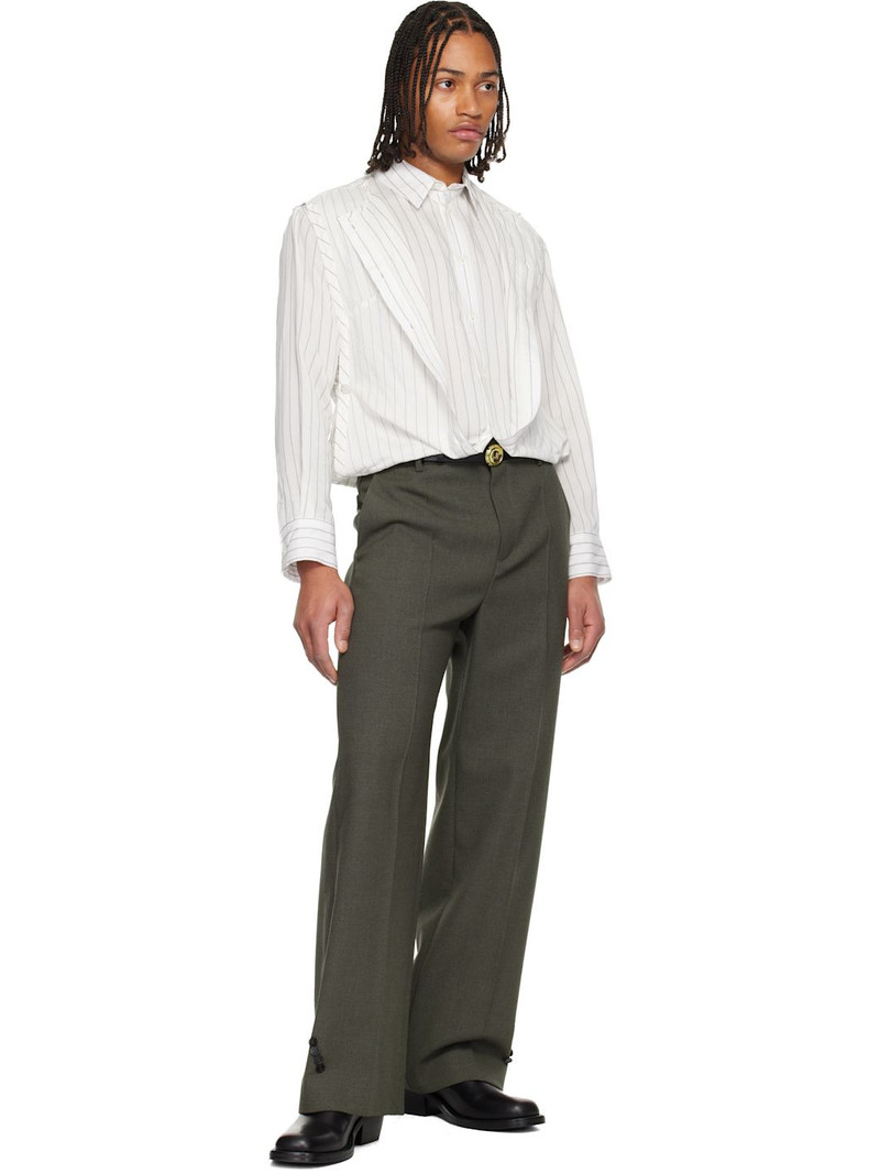 Jean Paul Gaultier White Pinstripe Infinity Shirt outlook