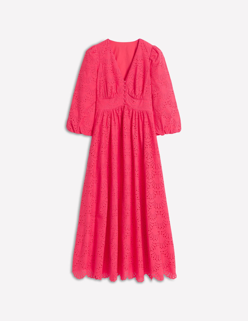 Lola Broderie Maxi Dress-Camelia Pink 1