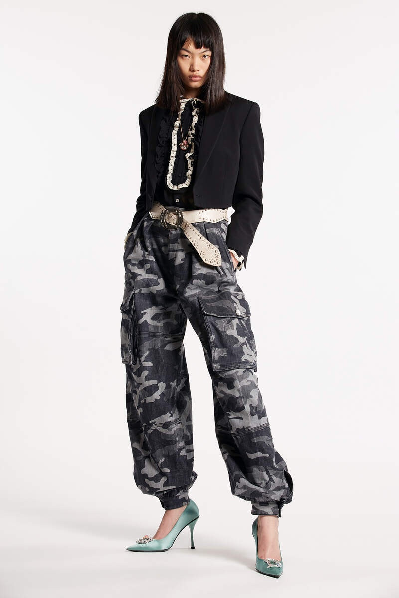 GREY CAMO WASH CARGO PANTS 1