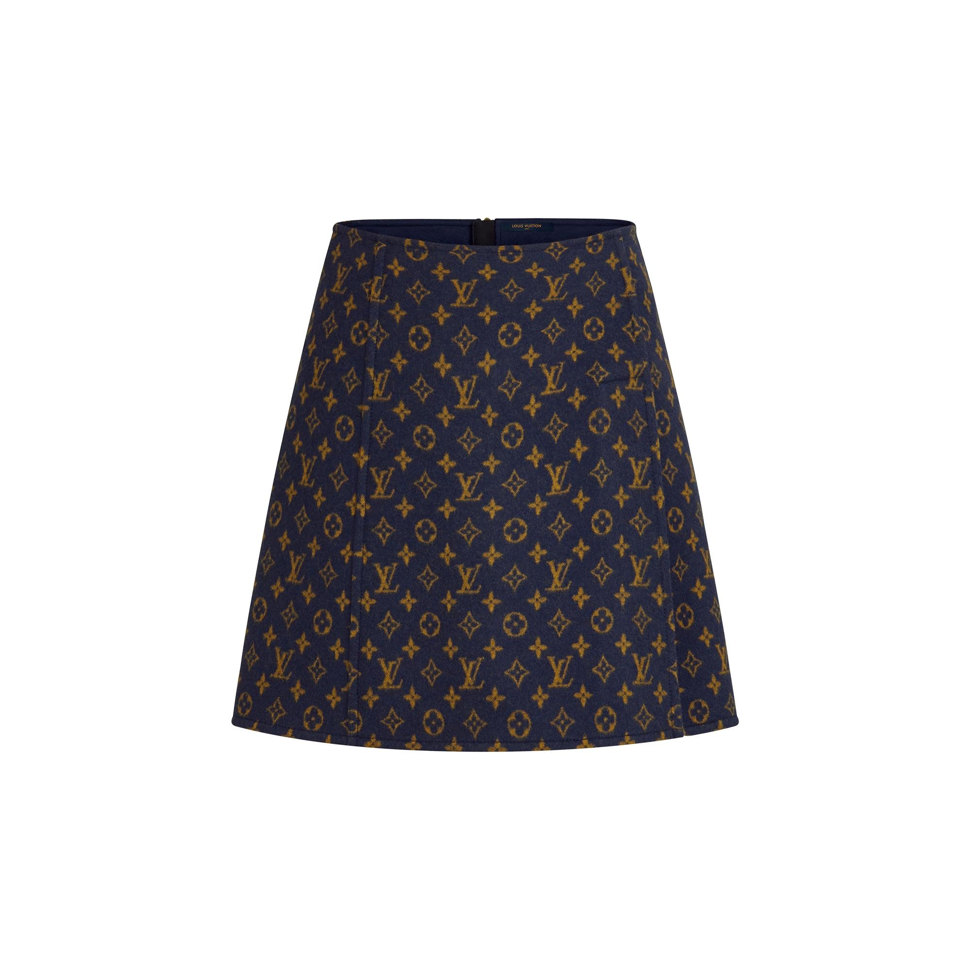 Double Face Monogram Jacquard A-Line Mini Skirt  - 1