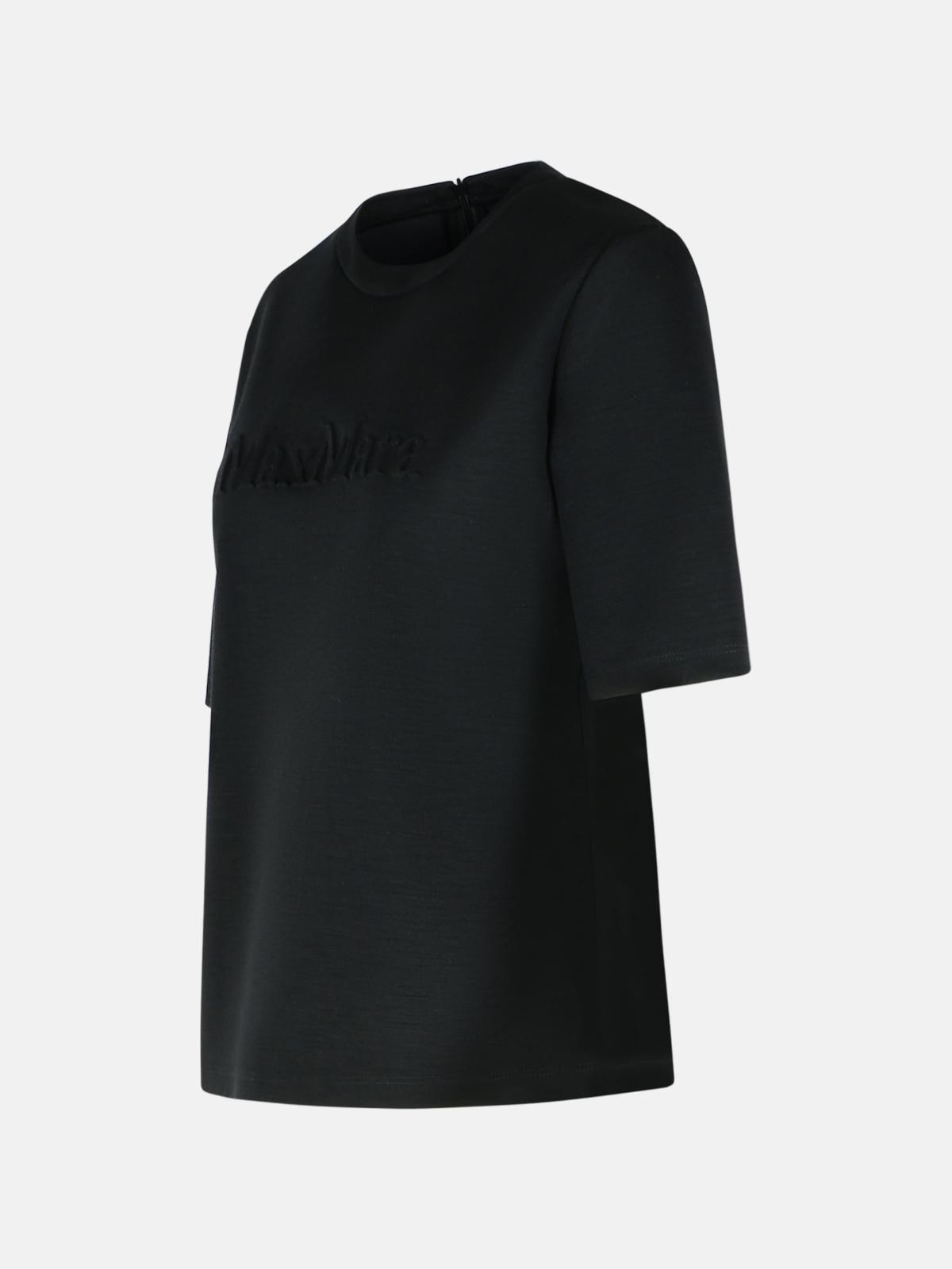 'PETER' BLACK WOOL T-SHIRT - 2
