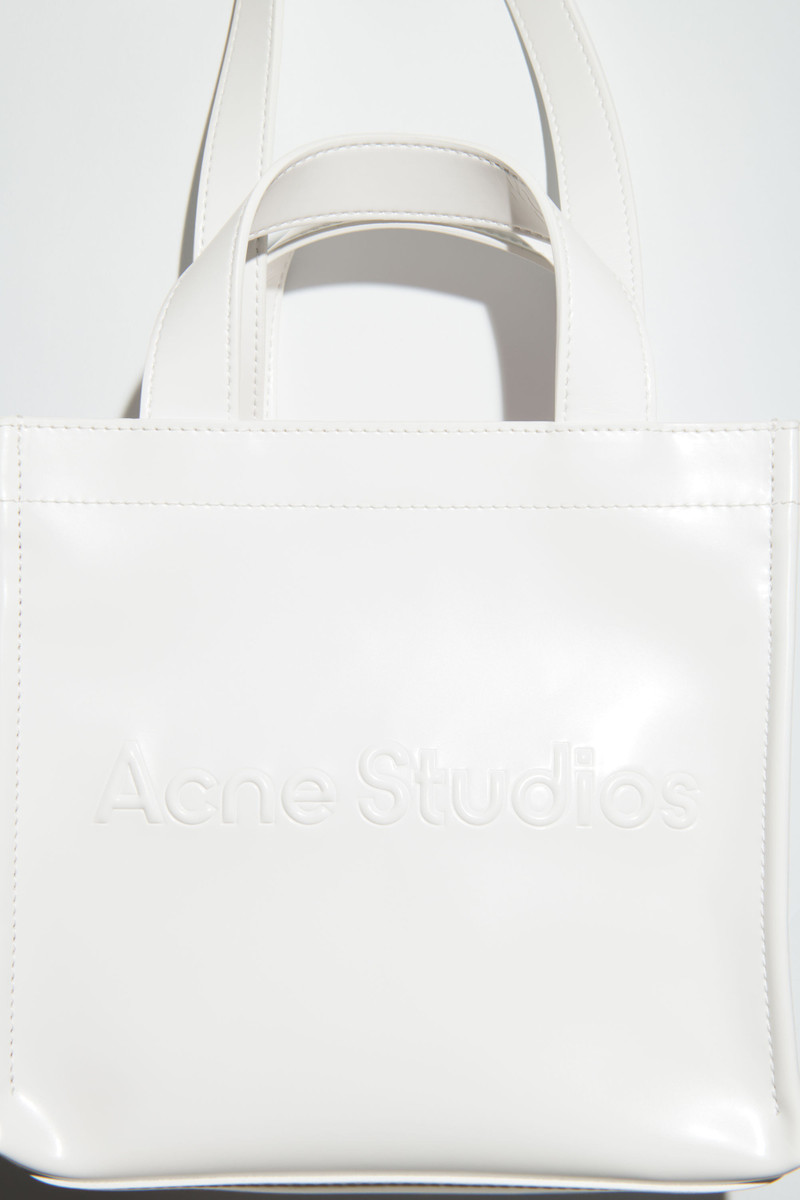 Logo mini shoulder tote bag - White 5