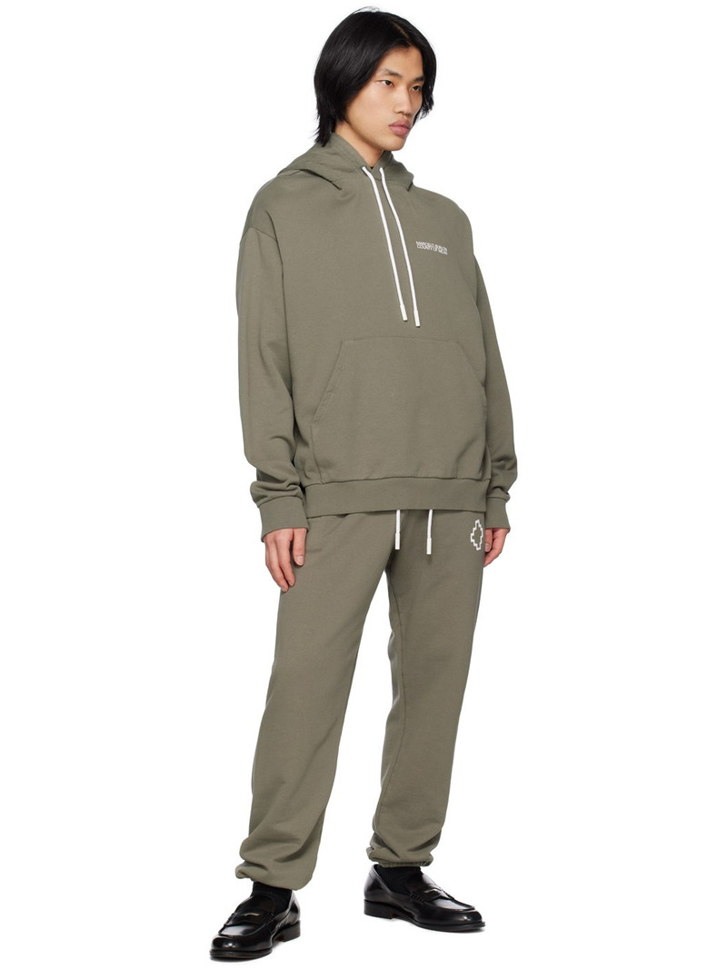 Marcelo Burlon County Of Milan Khaki Tempera Cross Over Hoodie outlook