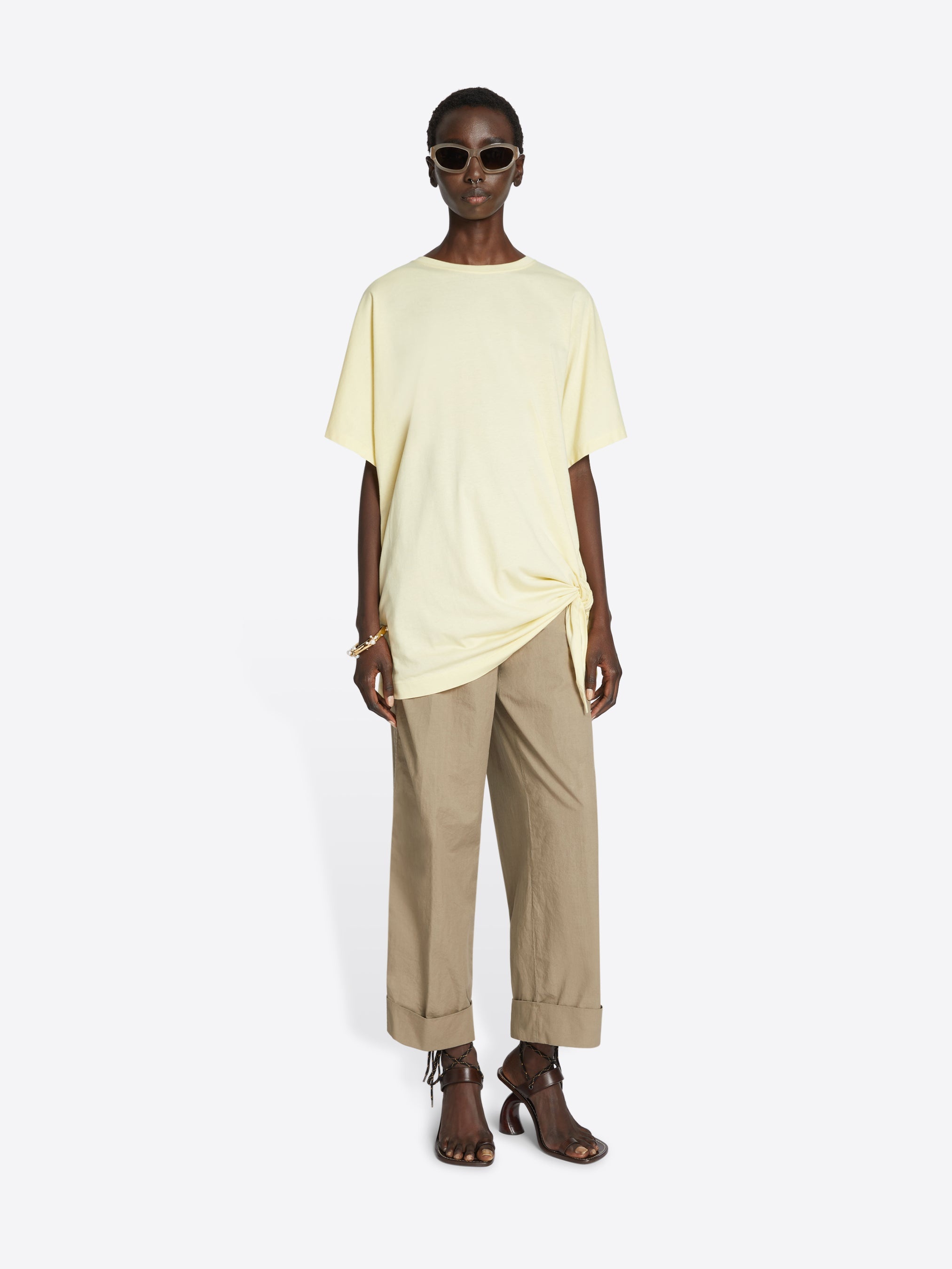 CUFFED COTTON PANTS - 2