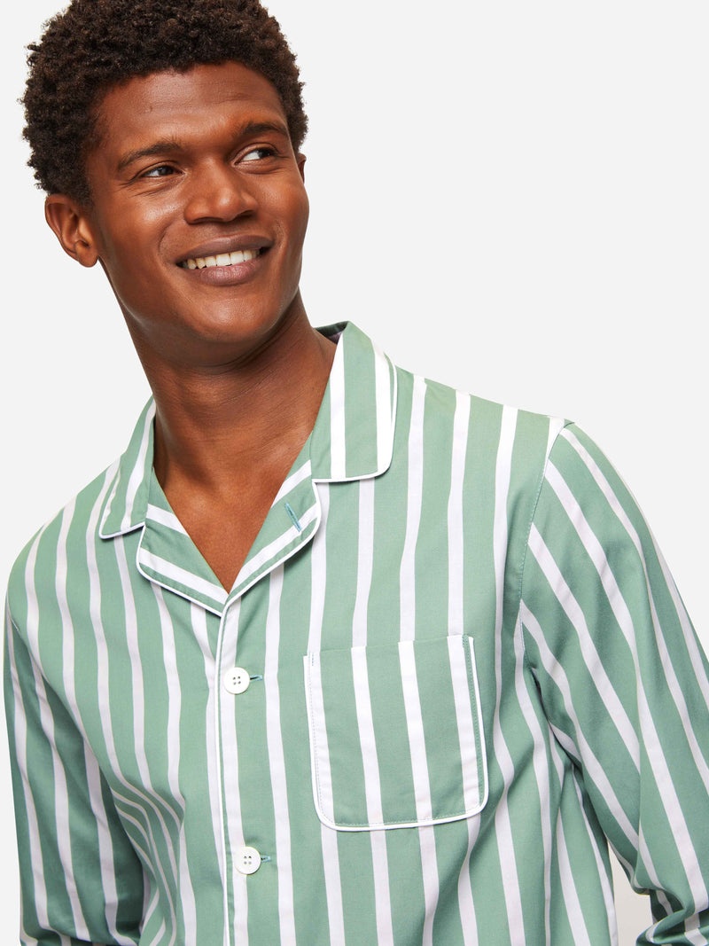 Men's Modern Fit Pyjamas Royal 219 Cotton Green - 2