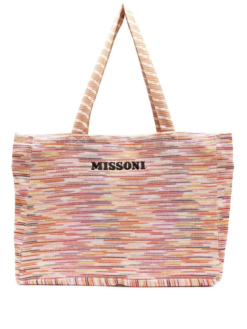 logo-print knitted tote bag - 1