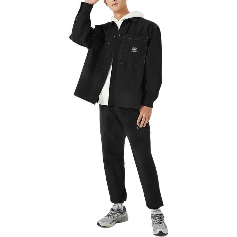 New Balance Logo Classic Shirt 'Black White' AMJ23303-BK - 3