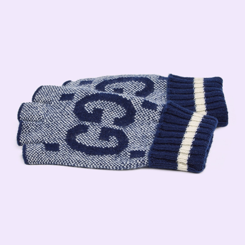 GUCCI GG cashmere fingerless gloves outlook