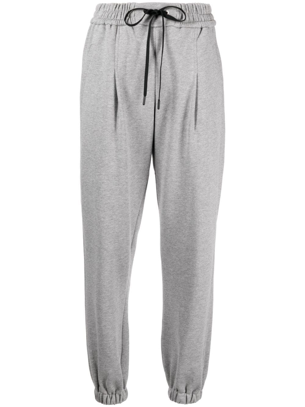 mélange-effect drawstring track pants - 1