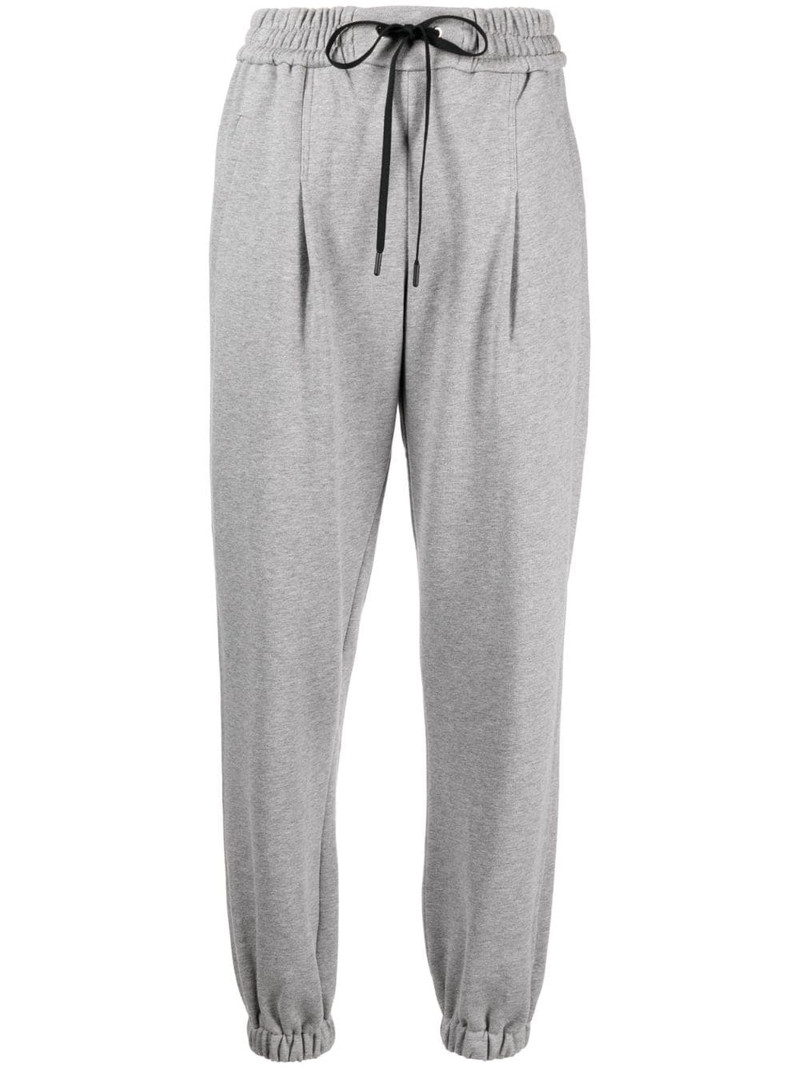 mélange-effect drawstring track pants 1