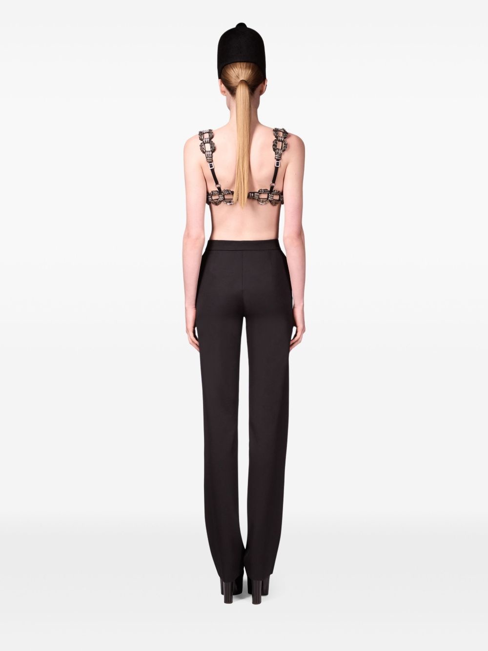 crystal brooch trousers - 4
