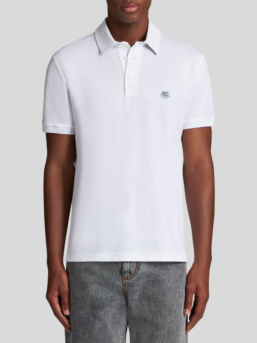 POLO SHIRT WITH LOGO AND PAISLEY UNDERCOLLAR - 2