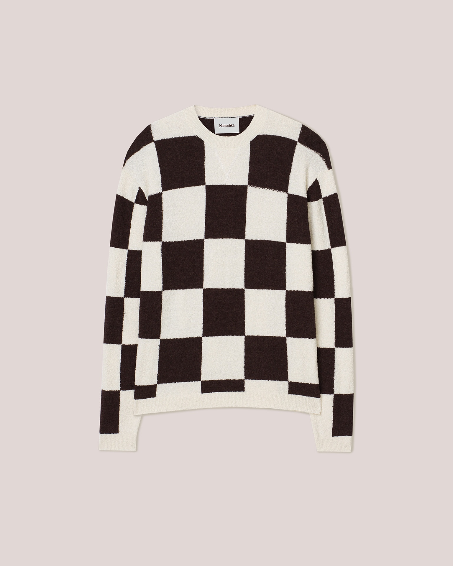 IVO - Terry knit tile print sweater - Creme&Brown - 1