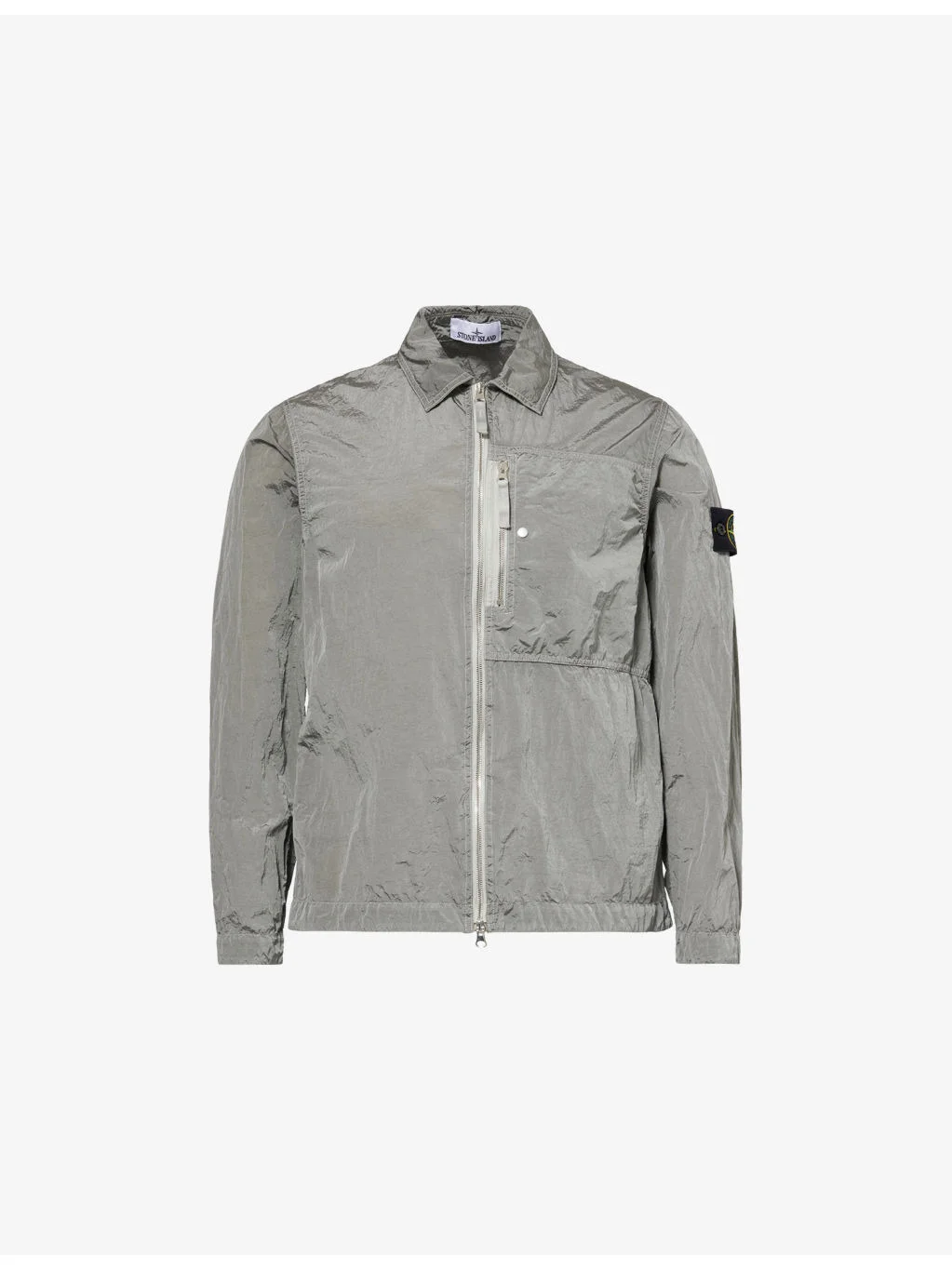 Classic-Collar Logo-Patch Woven Jacket - 1