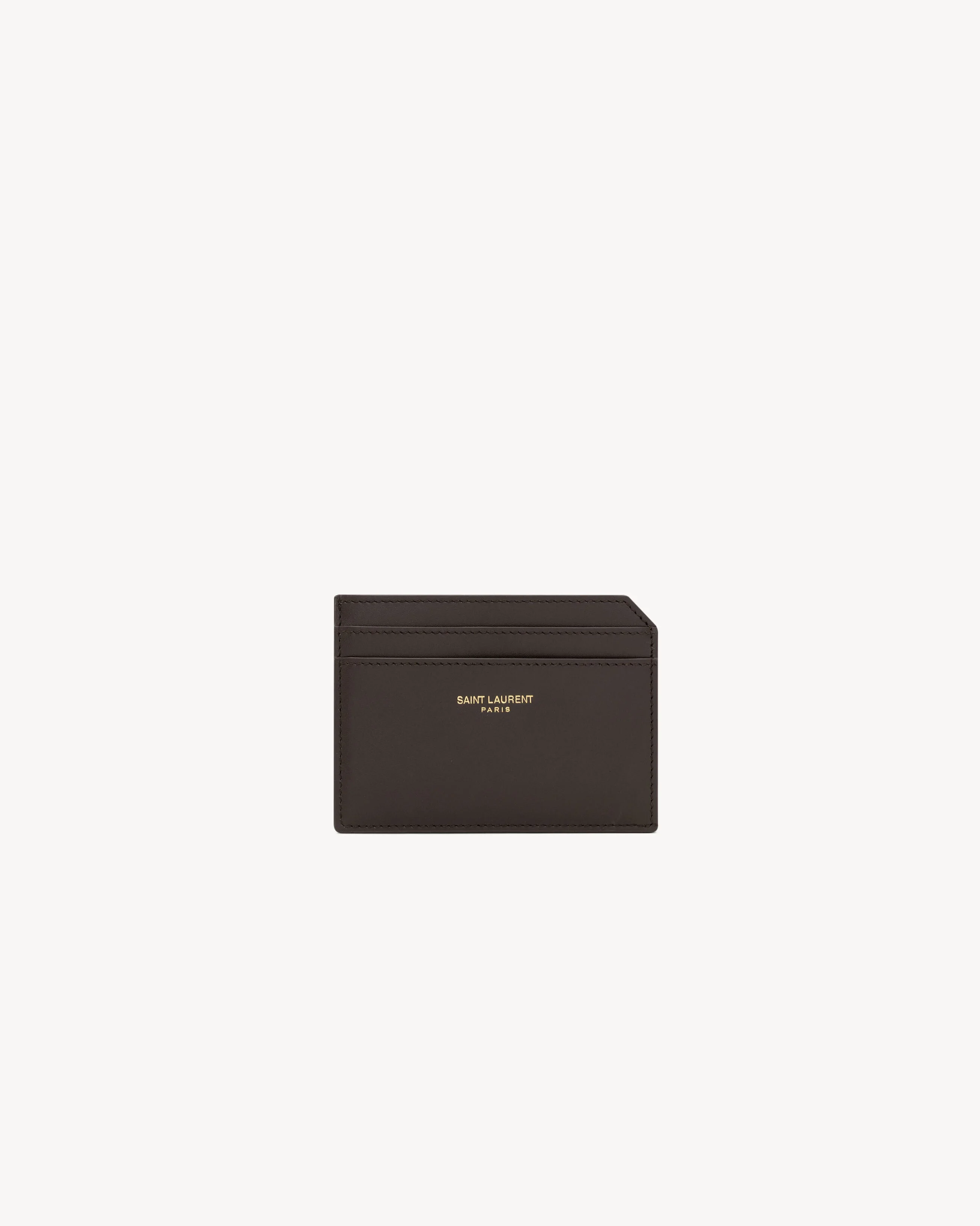 SAINT LAURENT PARIS OPEN CARD CASE IN TWO-TONE SMOOTH LEATHER - 1