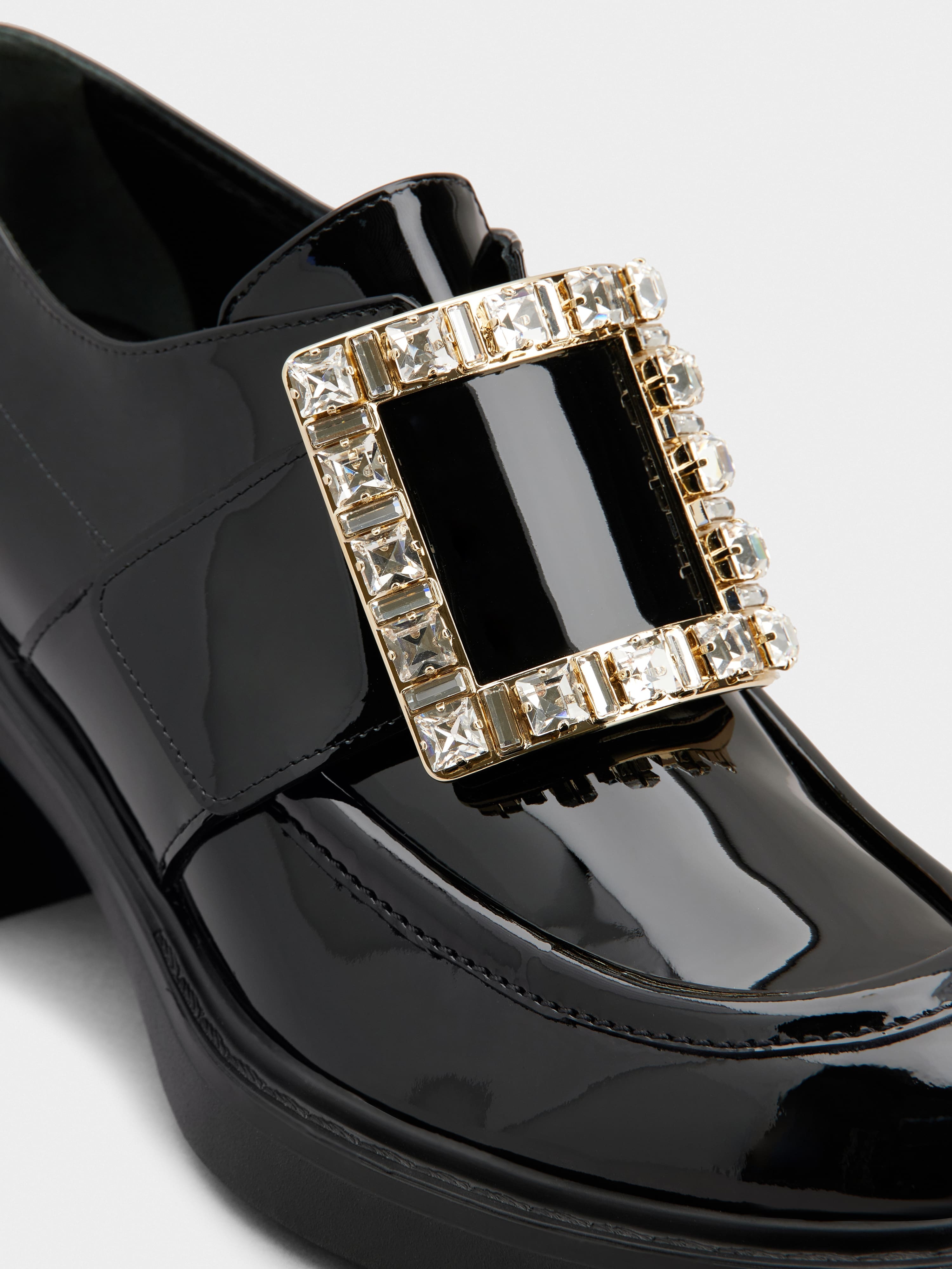 Viv' Rangers Rhinestone Buckle Loafers in Patent Leather - 3