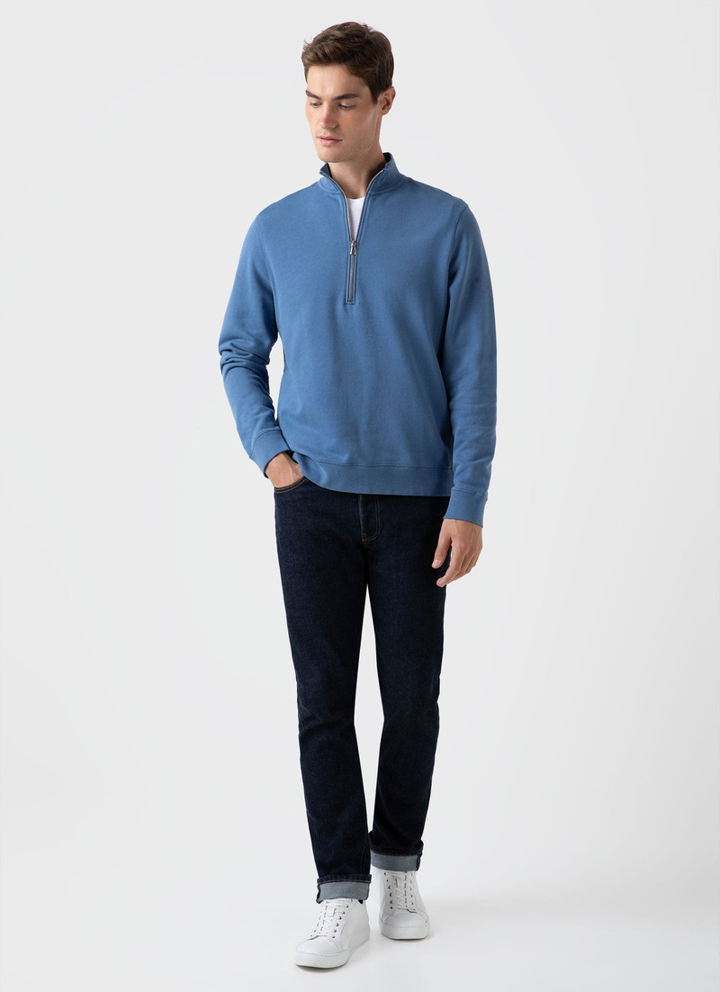Sunspel Half Zip Loopback Sweatshirt outlook