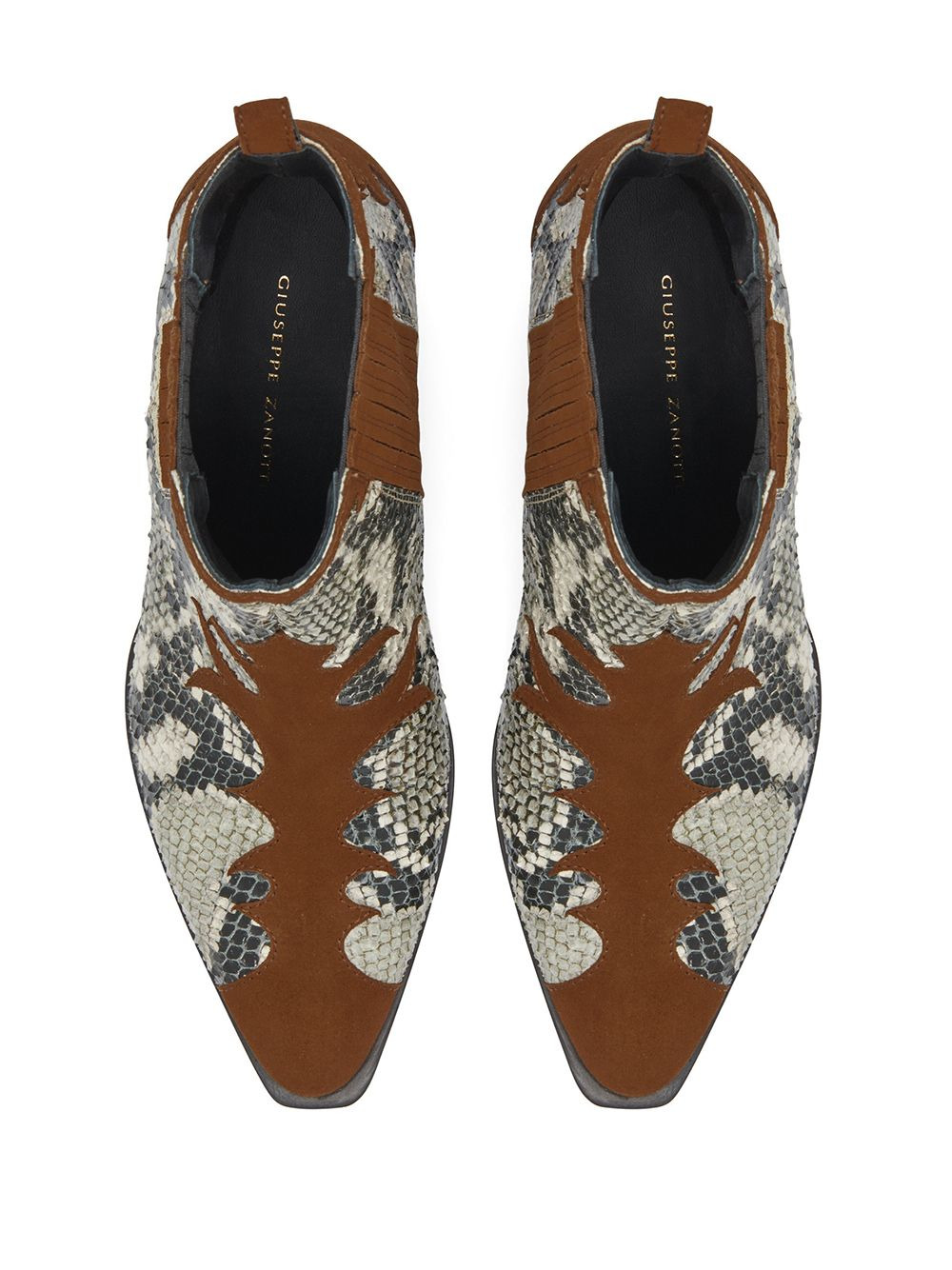 snakeskin-effect 55mm ankle boots - 4