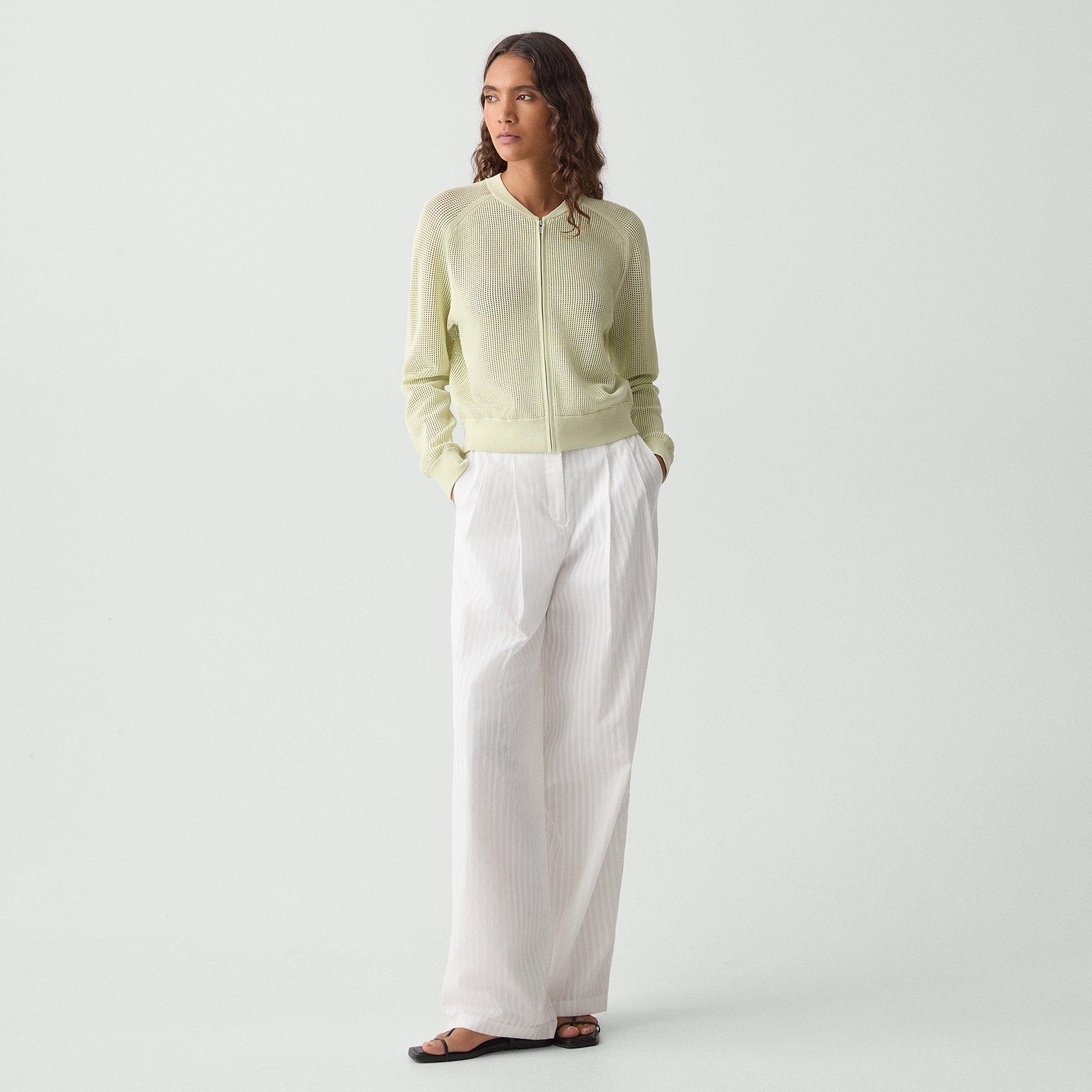 Pointelle Bomber Jacket in Crepe Knit - 5